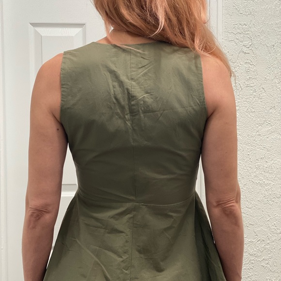 Imperial Olive Green Wrap Lagenlook Dress Made in Italy - Picture 7 of 8